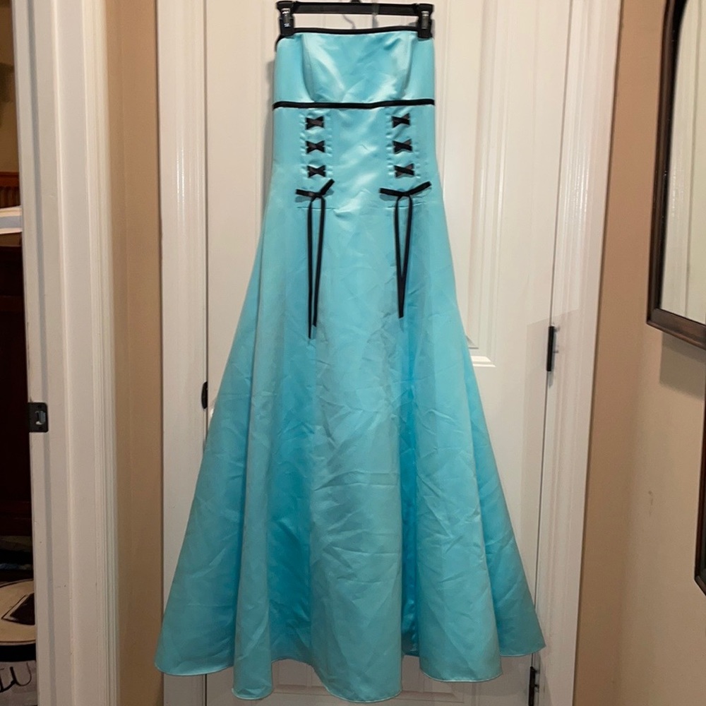 Gunne Sax 5/6 Jessica McClintock Strapless Prom Homecoming Formal Gown - Picture 12 of 16